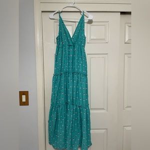 Bohemian Floral Maxi Sundress turquoise, boho beach hut